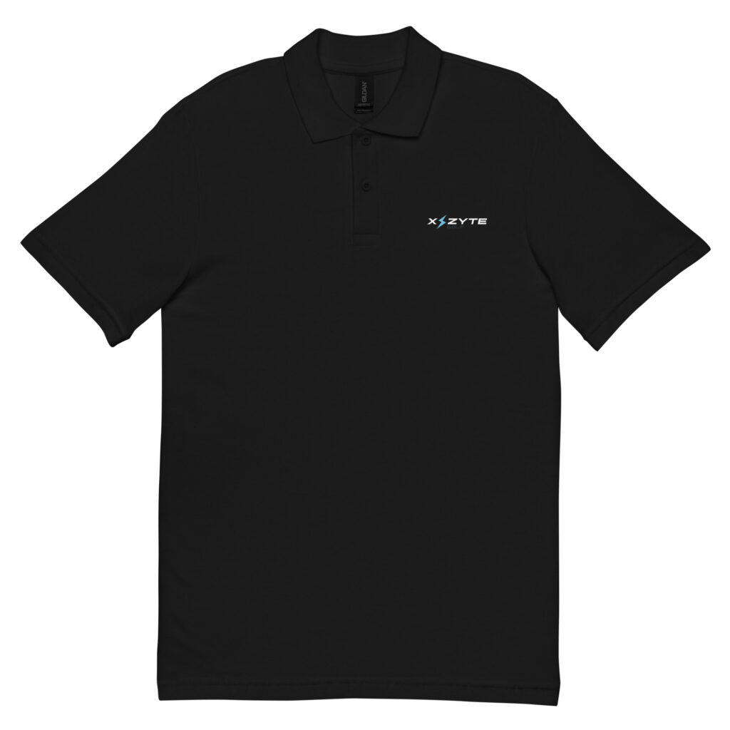 X-ZYTE Pique Polo Shirt Unisex, Black
