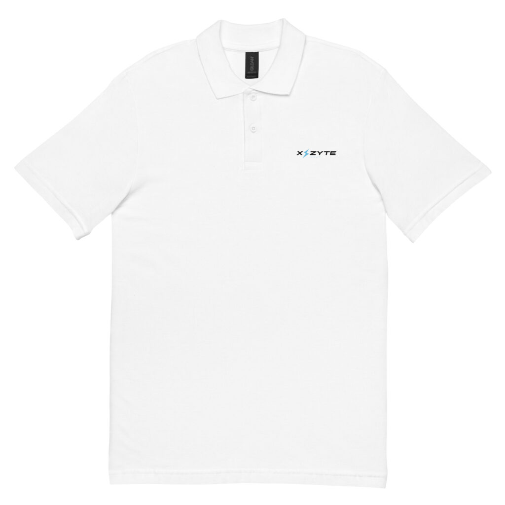 X-ZYTE Pique Polo Shirt Unisex, White